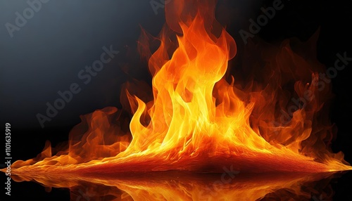 High-quality realistic fire flame with transparent background for versatile use in design projects, including advertisements, banners, and presentations ideal for dynamic and captivating