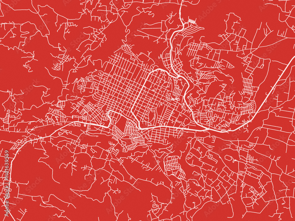 Christmas Map of Heroica Zitacuaro, Mexico in Snowy White on Festive Red Background. Christmas Map of Heroica Zitacuaro, Mexico in Snowy White on Festive Red Background.