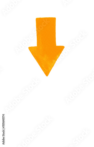 Orange arrow isolated on white background