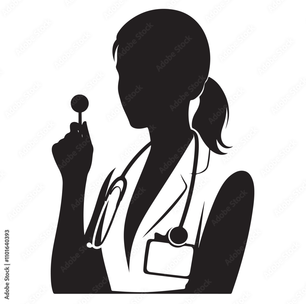 Fototapeta premium female doctor silhouette vector illustration