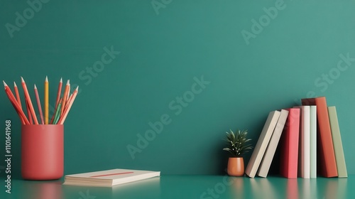 Task efficiency board flat design side view resource planning theme 3D render complementary color scheme photo