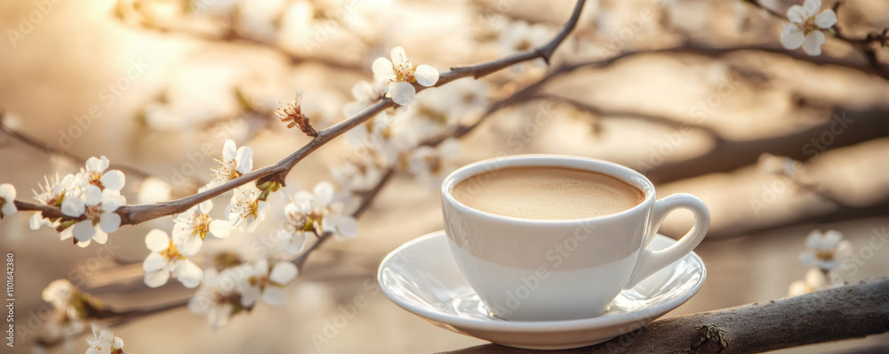 Creamy Coffee with Spring Blossoms Creamy Coffee with Spring Blossoms
