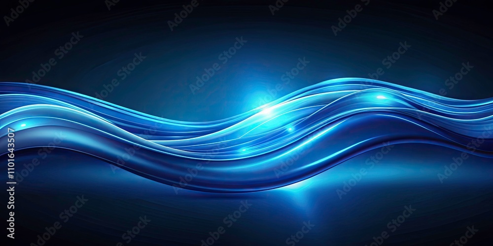 Obraz premium Stunning Vector Layered Blue Water Wave Banner Template for Eye-Catching Designs, Ideal for Web, Print, and Social Media with Low Light Photography Effects