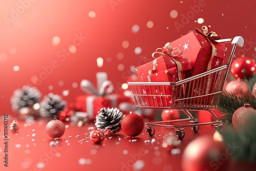 title picture for a blog post covering measures to increase online visibility during christmas, red elements symbolozing the Kaufland Global Marketplace,  photo