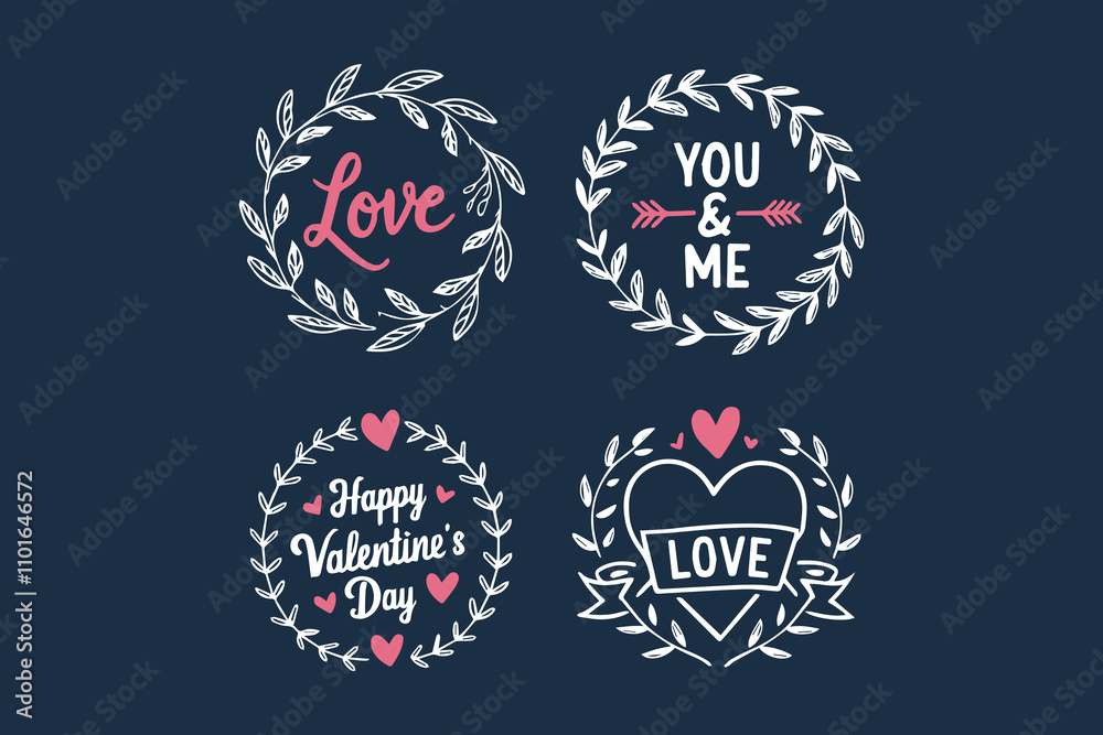 Fototapeta premium Celebrating Valentine's Day with Love Icons vector