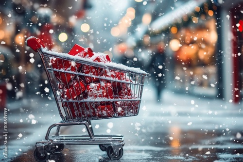 title picture for a blog post covering measures to increase online visibility during christmas, red elements symbolozing the Kaufland Global Marketplace,  photo