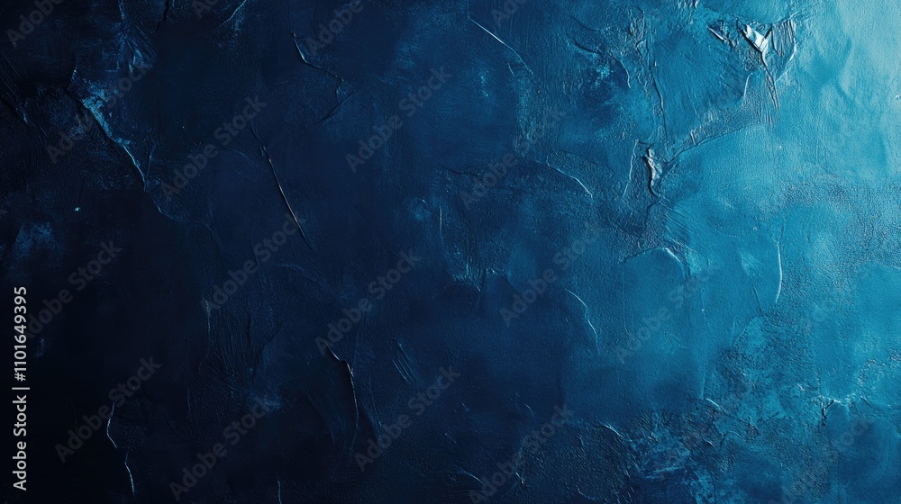 Obraz premium Textured dark blue concrete wall in a studio, perfect as a backdrop for product showcases, featuring rich tones and a subtle sheen.