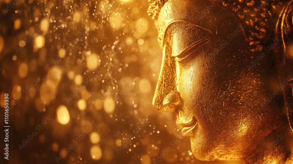 Obraz premium Phra Buddha Chinnarat in Wat Phra Sri Rattana Mahathat, radiating golden light and intricate detail. This revered Buddha image holds great cultural significance in Thailand.