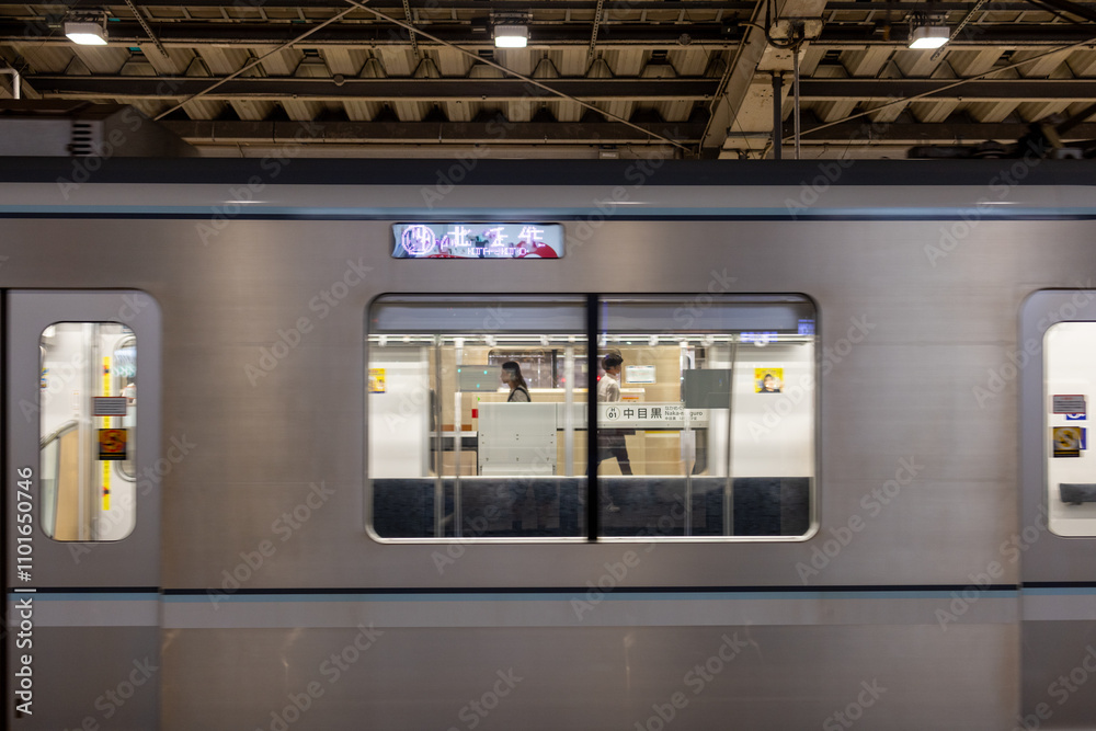 Modern Train Station View Through Subway Window Modern Train Station View Through Subway Window