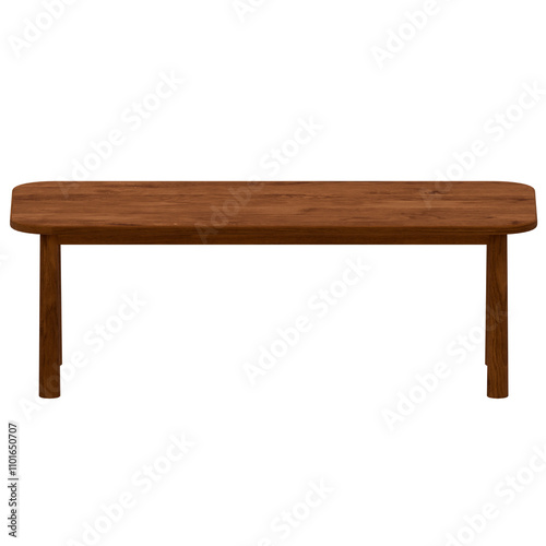 3d render rectangular table with transparent background