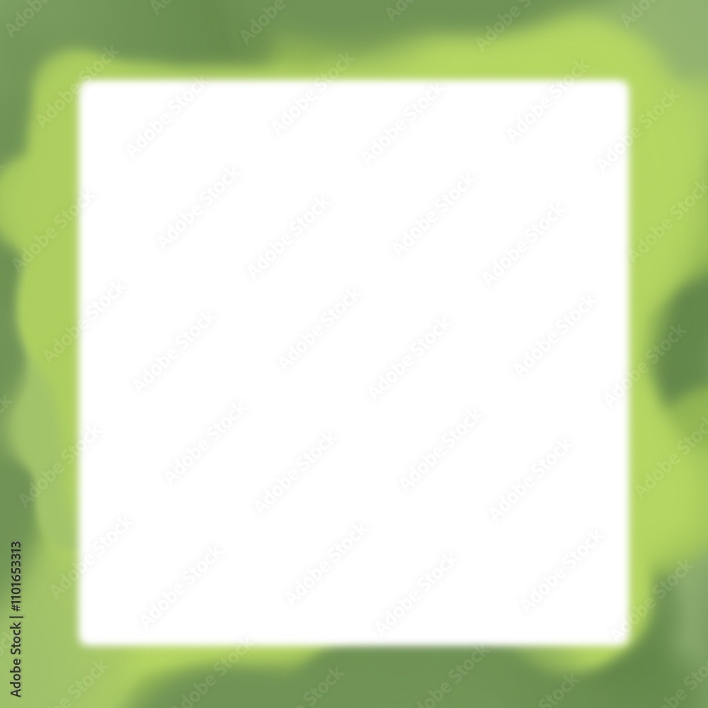 a square white frame with a green background a square white frame with a green background