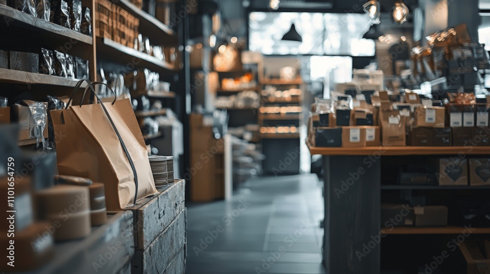 Obraz premium Cozy rustic store interior with warm lighting