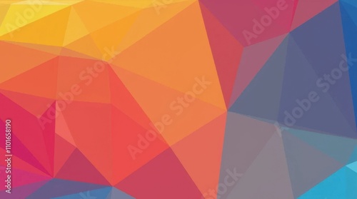 Abstract Geometric Background with Overlapping Shapes in Vibrant Colors