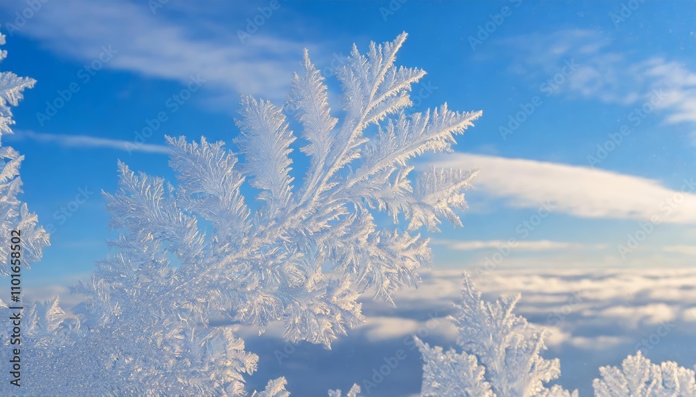 Enchanting natural snow frost patterns etched on a frosted window pane, offering a delicate interplay of light and shadows, capturing winters artistic beauty in its serene and magical Enchanting natural snow frost patterns etched on a frosted window pane, offering a delicate interplay of light and shadows, capturing winters artistic beauty in its serene and magical