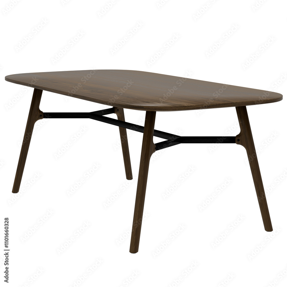 3d render rectangular table with transparent background 3d render rectangular table with transparent background
