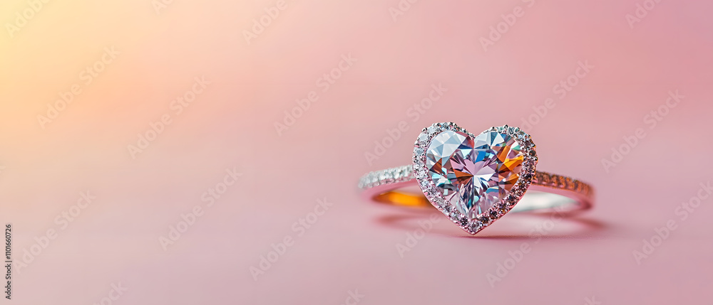 Fototapeta premium The beauty of diamonds and their luxury suit the beautiful scenery. For couples or ladies, look good and stylish. and space for writing text