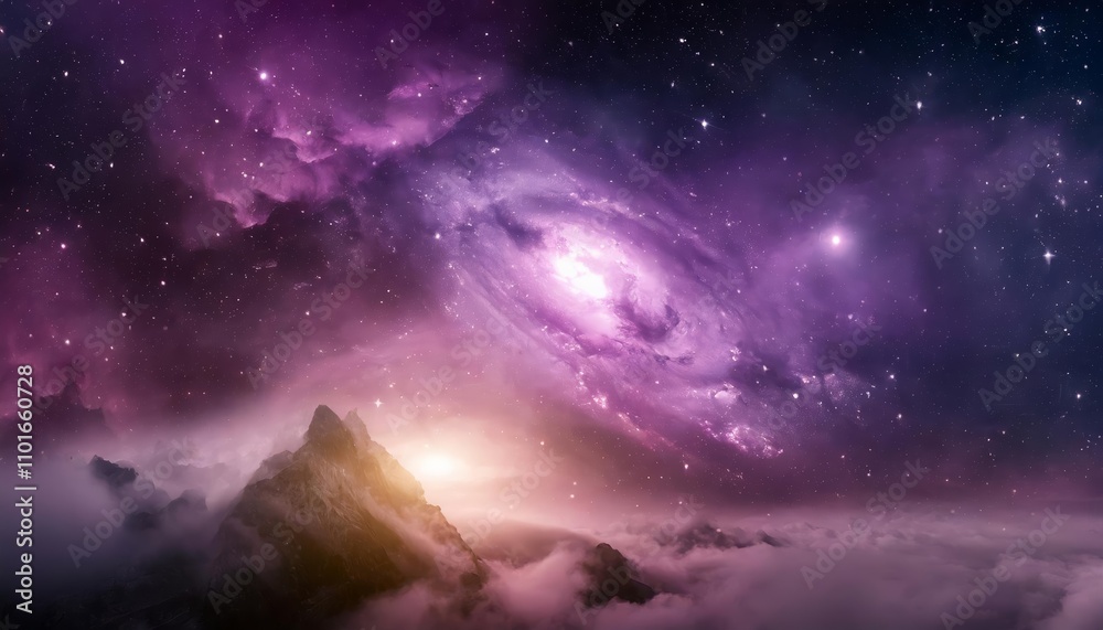 Majestic Space Nebula and Galaxy : A Captivating Cosmic Tapestry of Vibrant Colors, Stars, and Interstellar Clouds Illuminating the Vast Expanse of the Universeâ€™s Enigmatic Beauty