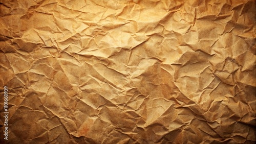 High-Resolution Image of Textured Brown Crumpled Paper Background