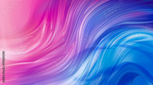 Abstract background featuring curved lines in pink, blue, and purple colors.