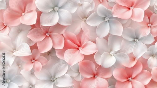 A beautiful bunch of pink and white flowers resting on a white background