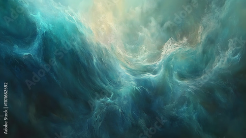 Dynamic ocean waves underwater world digital art abstract environment close-up view nature's power and beauty photo