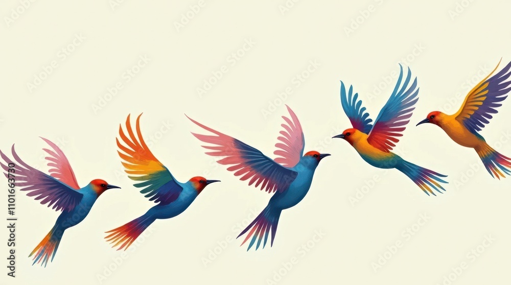 Birds Flying in Formation, Symbolic Representation
