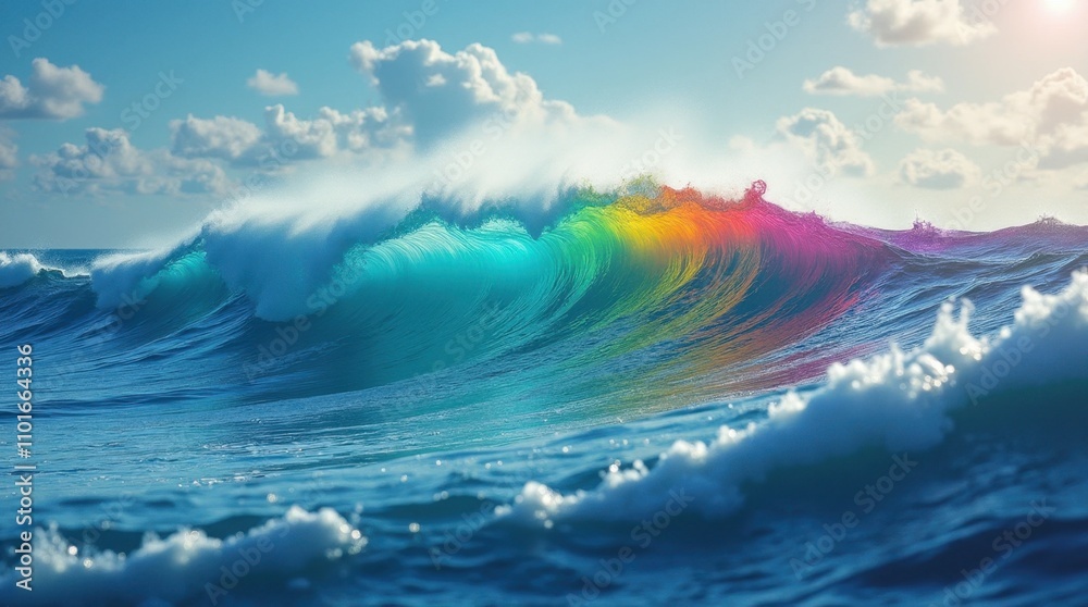 Pride Waves: A Colorful Ocean Scene