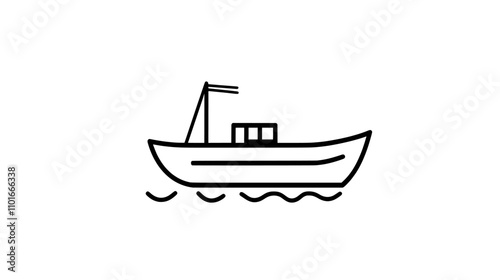 A business icon featuring a sailboat rendered in one continuous line.