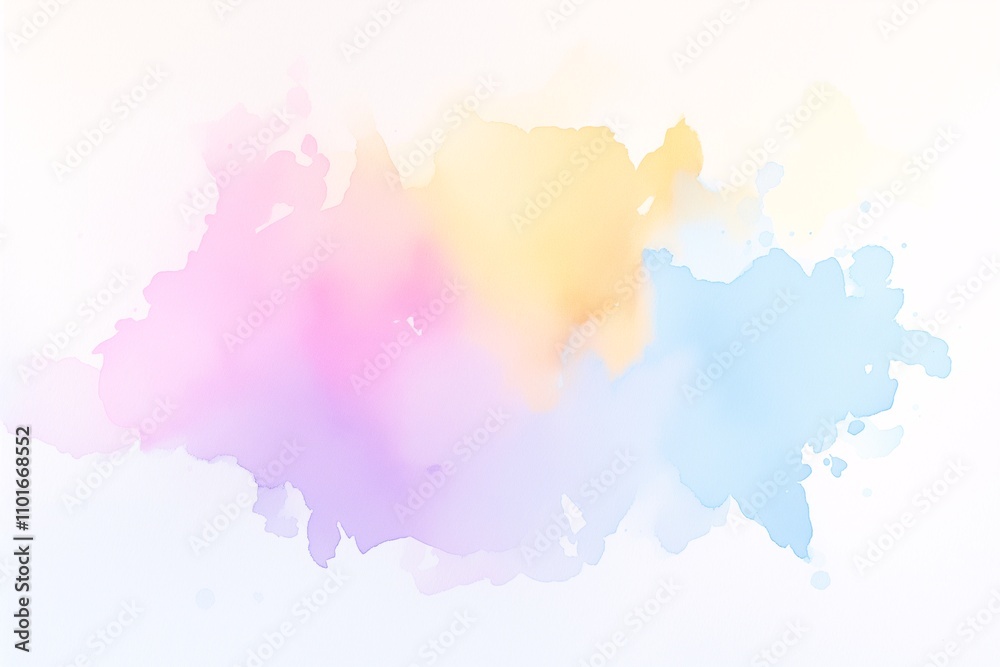 Obraz premium 濡れた画用紙に溶ける水彩画のような絵具