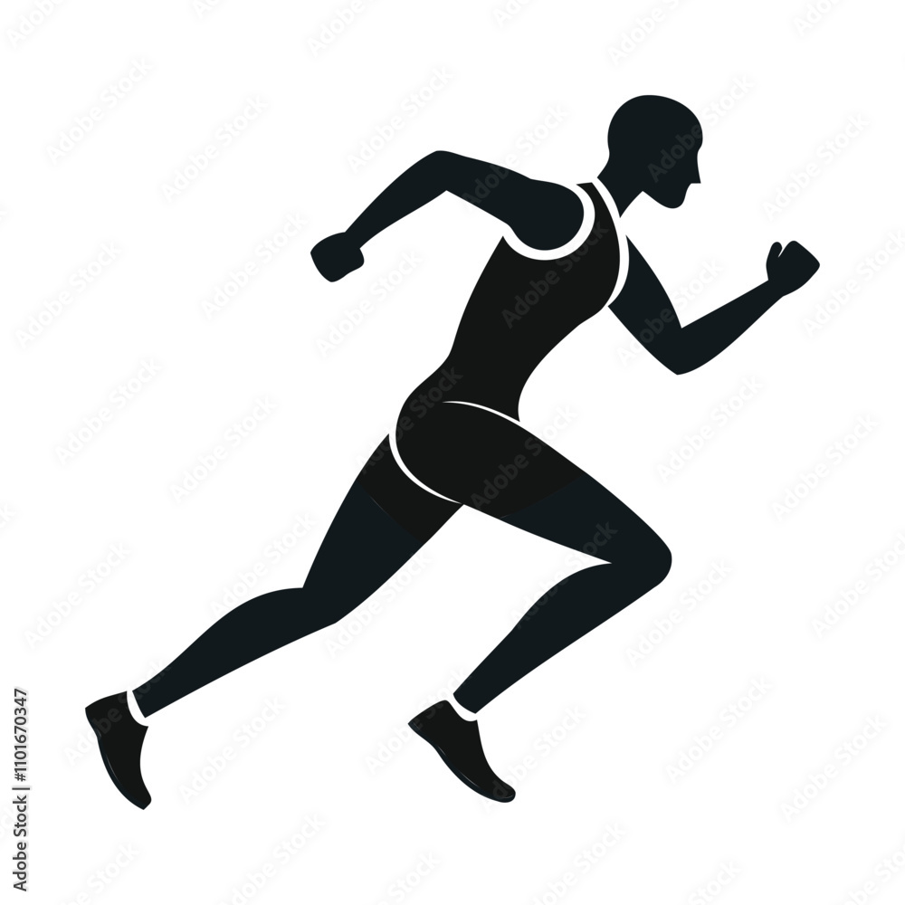 Athlete Running Silhouette Icon Vector for Sports and Fitness Design Athlete Running Silhouette Icon Vector for Sports and Fitness Design