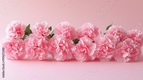 Pink carnation bouquet artfully arranged against a soft pink backdrop, ideal for bridal themes or as an elegant online blog header.