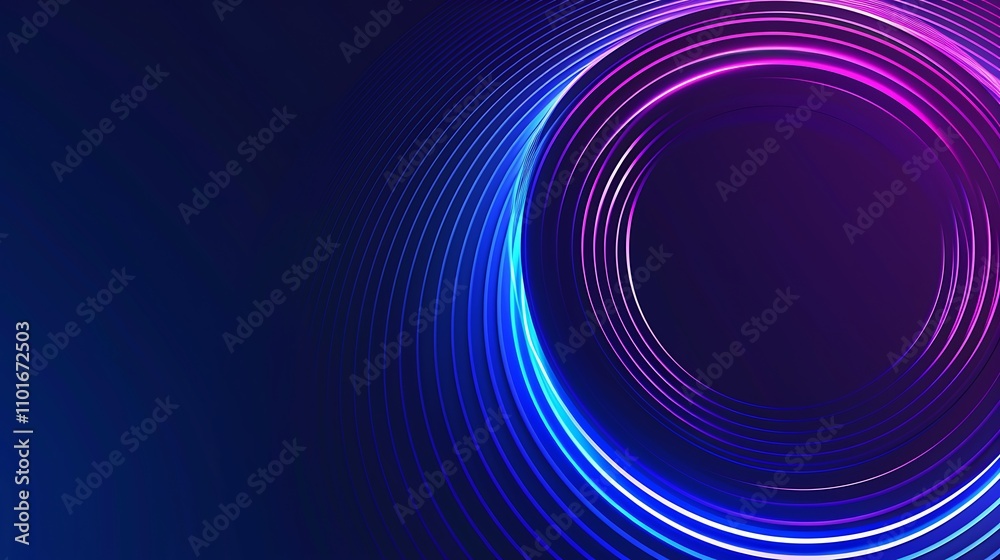 A vibrant abstract design featuring concentric circles in shades of blue and purple against a dark background. A vibrant abstract design featuring concentric circles in shades of blue and purple against a dark background.