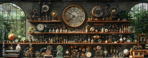 Steampunk Workshop Interior.