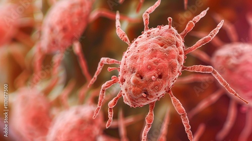Close-up view of tularemia bacteria highlighting its distinct and intricate structure