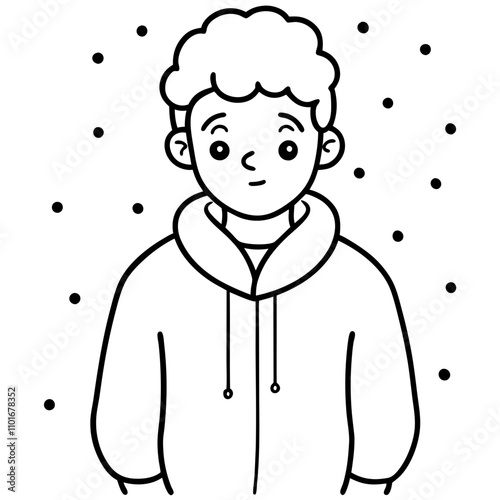 shivering boy under the snow