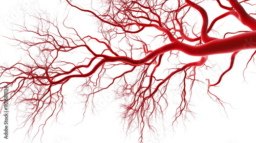 3D rendering of red veins on a transparent background,  medical concept