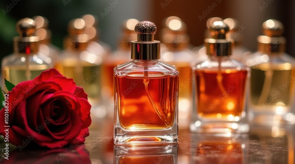 Luxury Perfume Display in Crystal Bottles Luxury Perfume Display in Crystal Bottles