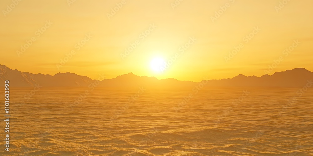 A serene sunrise over mountains and clouds, conveying tranquility and natural beauty. A serene sunrise over mountains and clouds, conveying tranquility and natural beauty.