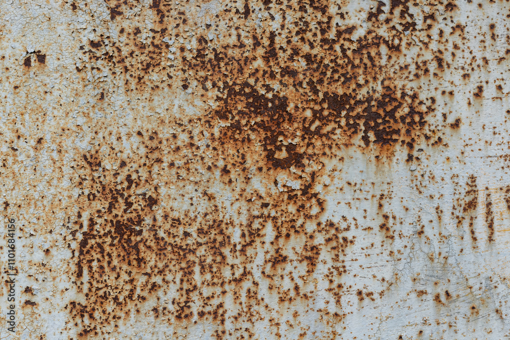 Corroded rusty hulled metal plate texture background