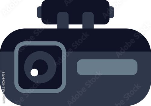 Dashboard camera recording while driving on the road