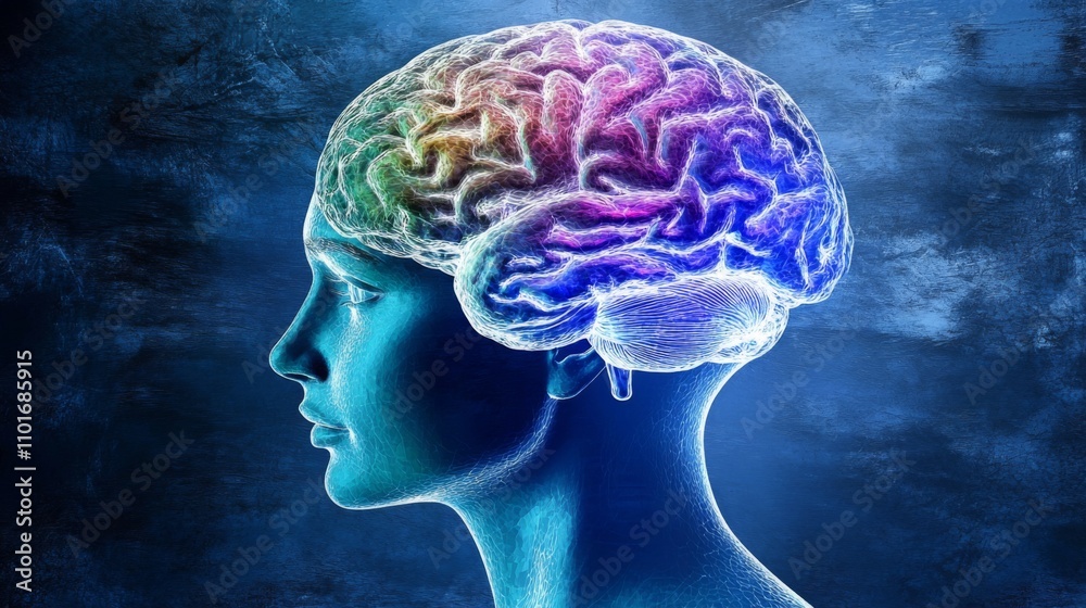 Obraz premium Brain scan displaying patterns indicative of dementia, illustrating the impact of cognitive decline on neural pathways and the importance of early detection and intervention in neurological health.