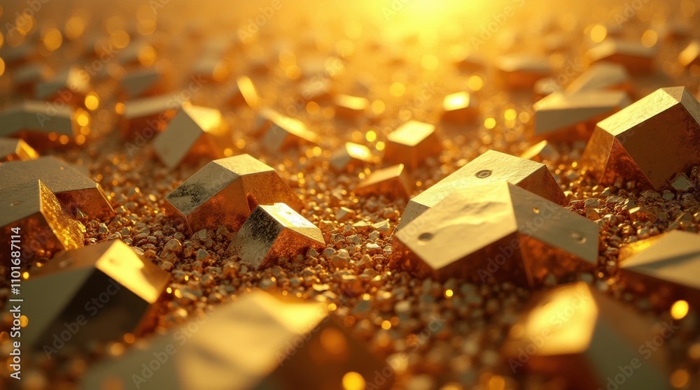 Gold-Plated Geometric Abstract Composition Gold-Plated Geometric Abstract Composition