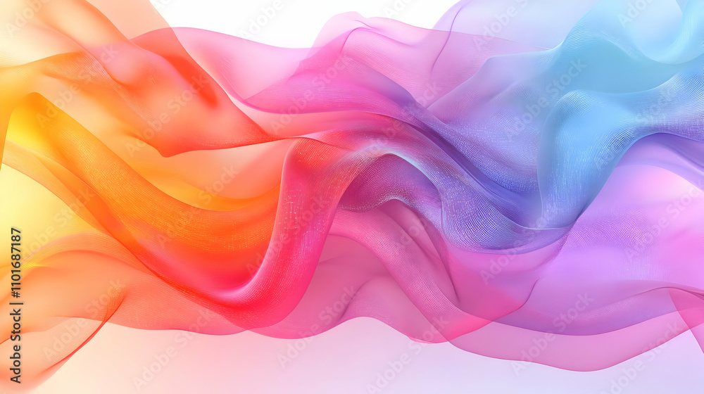 Fototapeta premium Soft Abstract Digital Art of Network Data Flow with Smooth Gradients and Copy Space