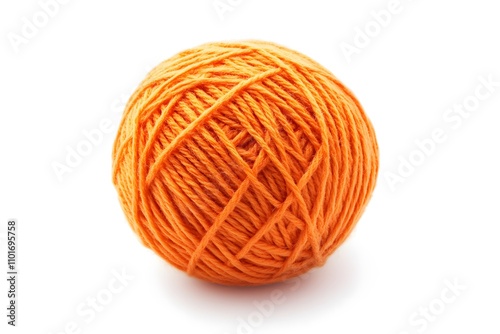 Knitting yarn isolated on white ball of orange cotton yarn isolated on white background