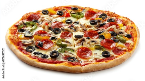 Delicious Pepperoni Pizza With Mushrooms And Olives