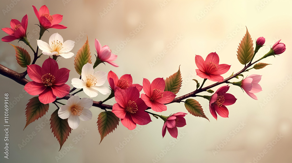 Fototapeta premium Botanical Flowering Branch Mural