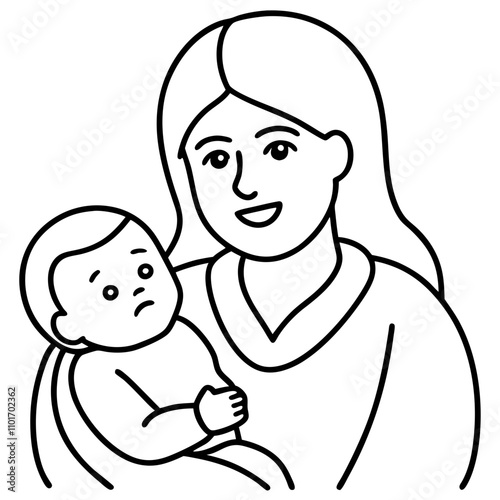 tired mother with fussy baby