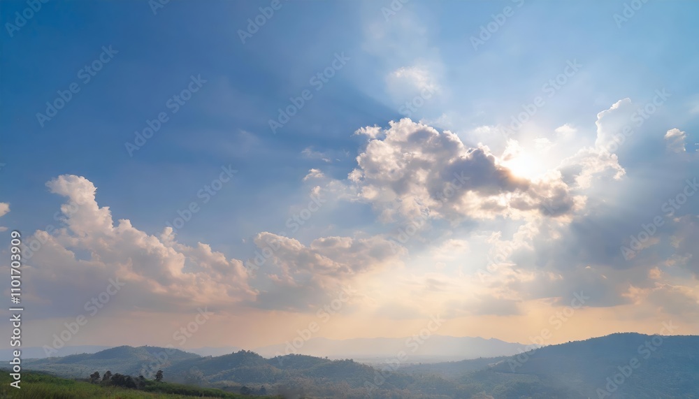 Radiant Blue Sky Illuminated by the Sun with Large and Small Clouds Gracefully Alternating Across the Horizon, Depicting a Serene and Vibrant Natural Landscape Captured in Stunning Detail Radiant Blue Sky Illuminated by the Sun with Large and Small Clouds Gracefully Alternating Across the Horizon, Depicting a Serene and Vibrant Natural Landscape Captured in Stunning Detail