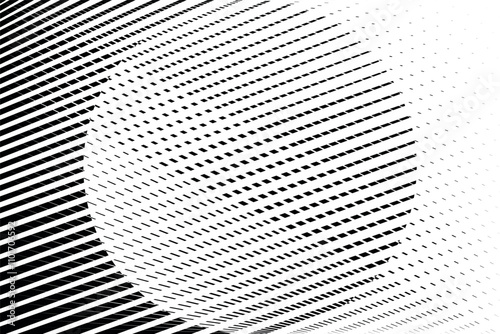 op art creative geometric pattern, abstract halftone lines black and white background, vector modern design element