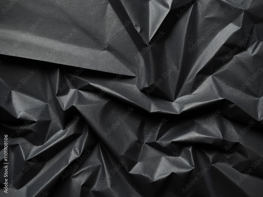 Textured Black Crumpled Paper Background for Abstract Designs. Textured Black Crumpled Paper Background for Abstract Designs.